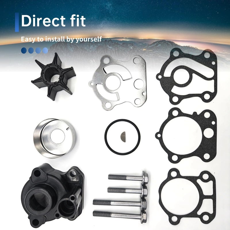 FREPURDO Water Pump Impeller Kit for Yamaha 692-W0078-02-00 - OEM Impeller Repair Kit for 60-90HP 2-Stroke Outboard Motors, Fits 70TLR, 75TLR, 90TLR, F90TLR Engines with Gaskets - Image 3